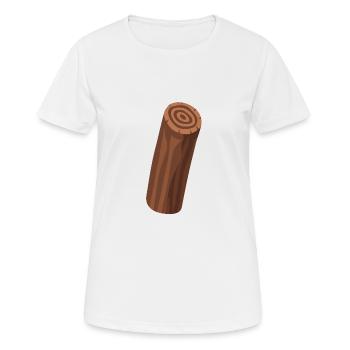 Holzscheit Holzklotz stehend - Frauen T-Shirt atmungsaktiv - Weiß - Vorne - AI Model Female 172 dark (172cm)