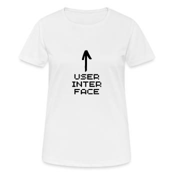 Interface utilisateur noire - T-shirt respirant Femme - blanc - Devant - AI Model Female 172 dark (172cm)