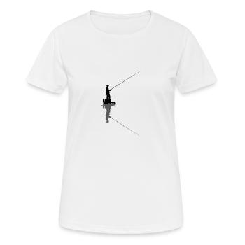 Angler - Frauen T-Shirt atmungsaktiv - Weiß - Vorne - AI Model Female 172 dark (172cm)