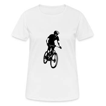 Mountainbiker, Mountainbiken - Frauen T-Shirt atmungsaktiv - Weiß - Vorne - AI Model Female 172 dark (172cm)