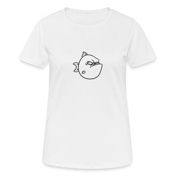 Böser Grimmiger Fisch - Frauen T-Shirt atmungsaktiv - Weiß - Vorne - AI Model Female 172 dark (172cm)