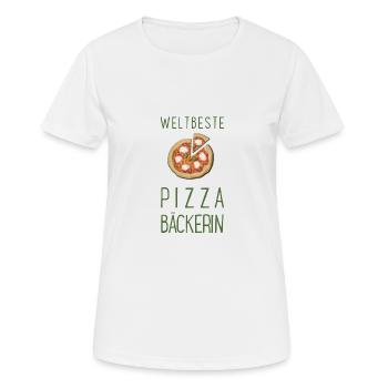 pizza weltbeste pizzabäckerin backen hobbyköchin - Frauen T-Shirt atmungsaktiv - Weiß - Vorne - AI Model Female 172 dark (172cm)