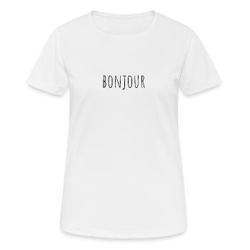 Bonjour - T-shirt respirant Femme - blanc - Devant - AI Model Female 172 dark (172cm)