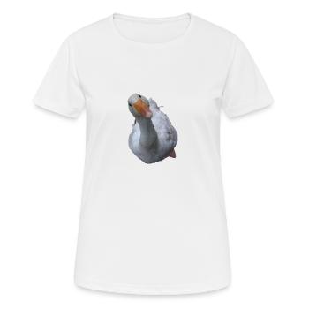 Gans - Frauen T-Shirt atmungsaktiv - Weiß - Vorne - AI Model Female 172 dark (172cm)