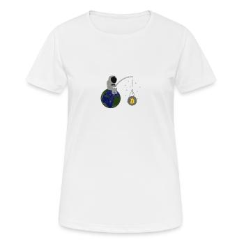 Bitcoin To the Moon - T-shirt respirant Femme - blanc - Devant - AI Model Female 172 dark (172cm)