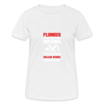 Utilisation de Pers sarcastiques du diplôme d’études secondaires - T-shirt respirant Femme - blanc - Devant - AI Model Female 172 dark (172cm)