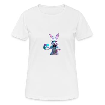 Cam Rabbit - Frauen T-Shirt atmungsaktiv - Weiß - Vorne - AI Model Female 172 dark (172cm)