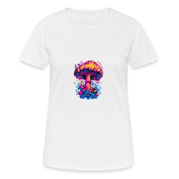 Champignon psychédélique - T-shirt respirant Femme - blanc - Devant - AI Model Female 172 dark (172cm)