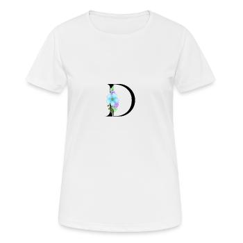 Elegant letter 'D' with flowers - Women's Breathable T-Shirt - white - Front - AI Model Female 172 dark (172cm)