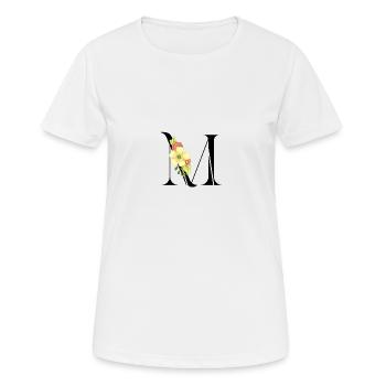 Eleganter Buchstabe 'M' mit Blumen - Frauen T-Shirt atmungsaktiv - Weiß - Vorne - AI Model Female 172 dark (172cm)