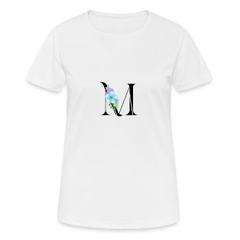 Eleganter Buchstabe 'M' mit Blumen - Frauen T-Shirt atmungsaktiv - Weiß - Vorne - AI Model Female 172 dark (172cm)