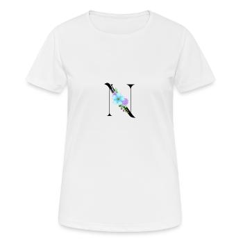 Elegant letter 'T' with flowers - Women's Breathable T-Shirt - white - Front - AI Model Female 172 dark (172cm)