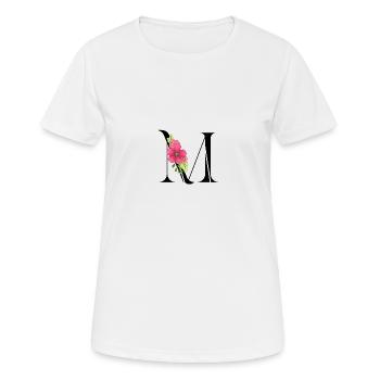 Eleganter Buchstabe 'M' mit Blumen - Frauen T-Shirt atmungsaktiv - Weiß - Vorne - AI Model Female 172 dark (172cm)