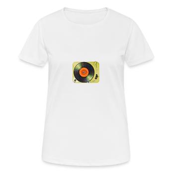 Plattenspieler - Frauen T-Shirt atmungsaktiv - Weiß - Vorne - AI Model Female 172 dark (172cm)