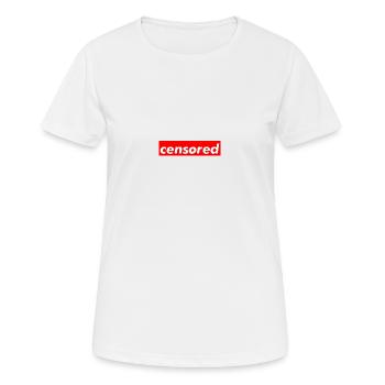 censored - Women's Breathable T-Shirt - white - Front - AI Model Female 172 dark (172cm)