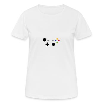 Controller - Frauen T-Shirt atmungsaktiv - Weiß - Vorne - AI Model Female 172 dark (172cm)