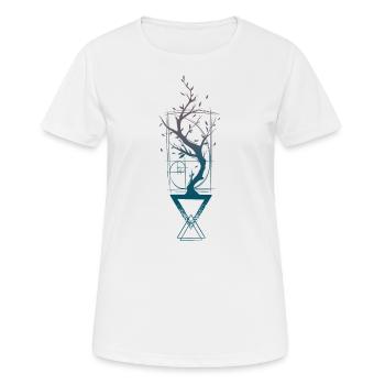 Arbre géométrique - T-shirt respirant Femme - blanc - Devant - AI Model Female 172 dark (172cm)