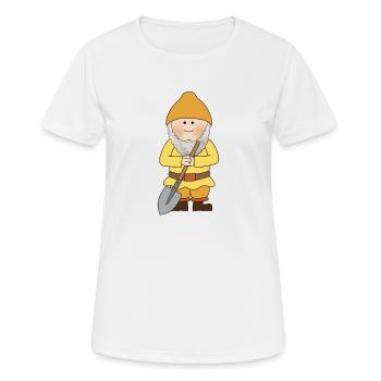 Zwerg mit Schaufel - Frauen T-Shirt atmungsaktiv - Weiß - Vorne - AI Model Female 172 dark (172cm)