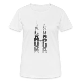 Kuala Lumpur Petronas Towers Malaysia Typografie - Frauen T-Shirt atmungsaktiv - Weiß - Vorne - AI Model Female 172 dark (172cm)
