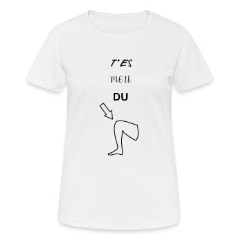 Tes mou du genou - T-shirt respirant Femme - blanc - Devant - AI Model Female 172 dark (172cm)