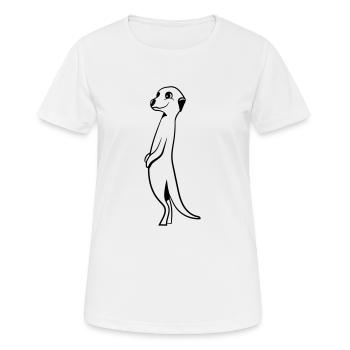 Erdmännchen süss lustig - Frauen T-Shirt atmungsaktiv - Weiß - Vorne - AI Model Female 172 dark (172cm)