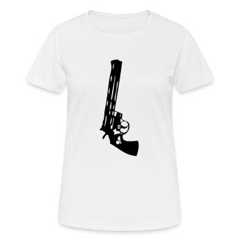 gun gun weapon - Women's Breathable T-Shirt - white - Front - AI Model Female 172 dark (172cm)