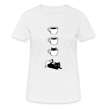 Cats and Caféine - T-shirt respirant Femme - blanc - Devant - AI Model Female 172 dark (172cm)