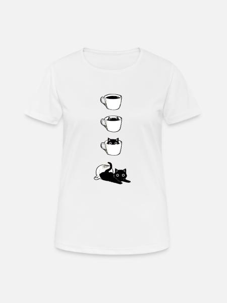 Cats and Caffeine - Women's Breathable T-Shirt - white