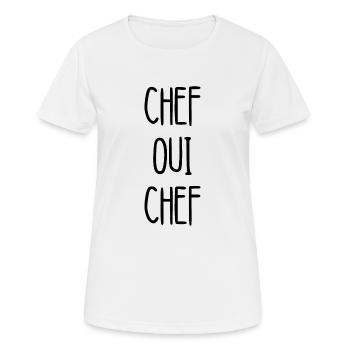 chef oui chef - T-shirt respirant Femme - blanc - Devant - AI Model Female 172 dark (172cm)