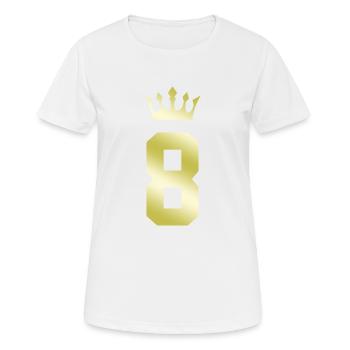 8 Couronne numérique - T-shirt respirant Femme - blanc - Devant - AI Model Female 172 dark (172cm)