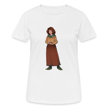 Julia - Frauen T-Shirt atmungsaktiv - Weiß - Vorne - AI Model Female 172 dark (172cm)