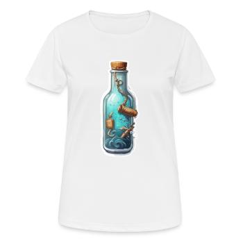 Magische Flasche / Korken / Unterwasser / Anker - Frauen T-Shirt atmungsaktiv - Weiß - Vorne - AI Model Female 172 dark (172cm)