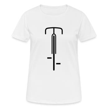 Bicycle pictogram from the front minimalist - Women's Breathable T-Shirt - white - Front - AI Model Female 172 dark (172cm)