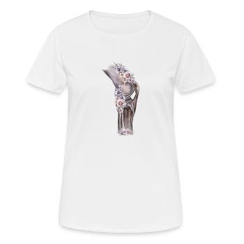 Genou floral - T-shirt respirant Femme - blanc - Devant - AI Model Female 172 dark (172cm)