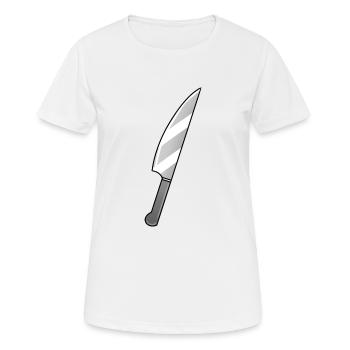 Messer - Frauen T-Shirt atmungsaktiv - Weiß - Vorne - AI Model Female 172 dark (172cm)