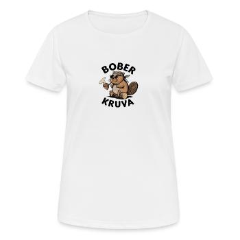 Bober der bieber - Frauen T-Shirt atmungsaktiv - Weiß - Vorne - AI Model Female 172 dark (172cm)