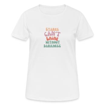 Colorful 70s Style Women Empowerment T shirt - Women's Breathable T-Shirt - white - Front - AI Model Female 172 dark (172cm)
