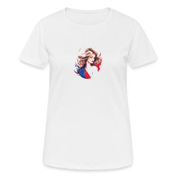 Tee shirt France - T-shirt respirant Femme - blanc - Devant - AI Model Female 172 dark (172cm)