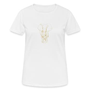 Motifs illustrés avec éléphant - T-shirt respirant Femme - blanc - Devant - AI Model Female 172 dark (172cm)