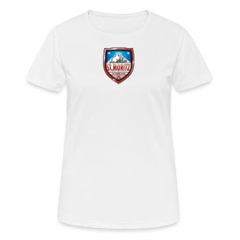 St. Moritz Switzerland - Women's Breathable T-Shirt - white - Front - AI Model Female 172 dark (172cm)