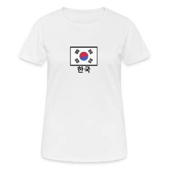 Korea - Women's Breathable T-Shirt - white - Front - AI Model Female 172 dark (172cm)