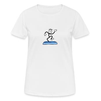 Aerobic - Frauen T-Shirt atmungsaktiv - Weiß - Vorne - AI Model Female 172 dark (172cm)