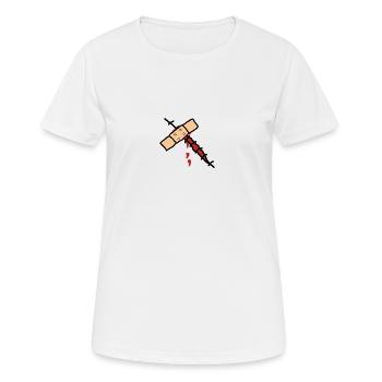 pansement et blessure - T-shirt respirant Femme - blanc - Devant - AI Model Female 172 dark (172cm)