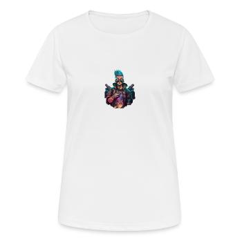 Cyber Fighter - Frauen T-Shirt atmungsaktiv - Weiß - Vorne - AI Model Female 172 dark (172cm)