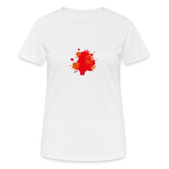 Farbklecks Orange - Frauen T-Shirt atmungsaktiv - Weiß - Vorne - AI Model Female 172 dark (172cm)
