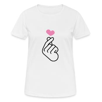 K Pop Finger Korean Pop K-Pop Snap Herz Geschenk - Frauen T-Shirt atmungsaktiv - Weiß - Vorne - AI Model Female 172 dark (172cm)