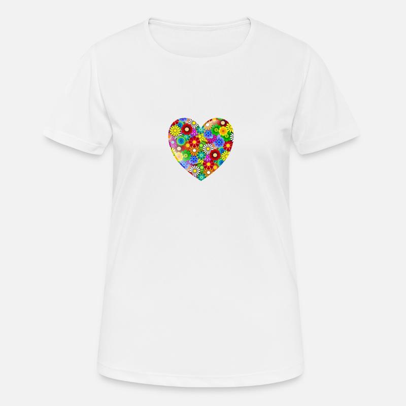 Flower Heart - Women's Breathable T-Shirt - white