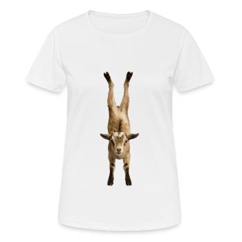 Ziege - Frauen T-Shirt atmungsaktiv - Weiß - Vorne - AI Model Female 172 dark (172cm)