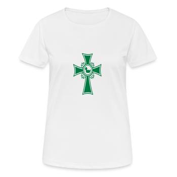 Orden Eiserne Ente / iron duck medal (1c) - Frauen T-Shirt atmungsaktiv - Weiß - Vorne - AI Model Female 172 dark (172cm)
