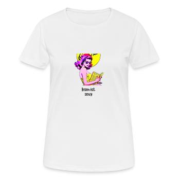 Lesen ist sexy - Frauen T-Shirt atmungsaktiv - Weiß - Vorne - AI Model Female 172 dark (172cm)